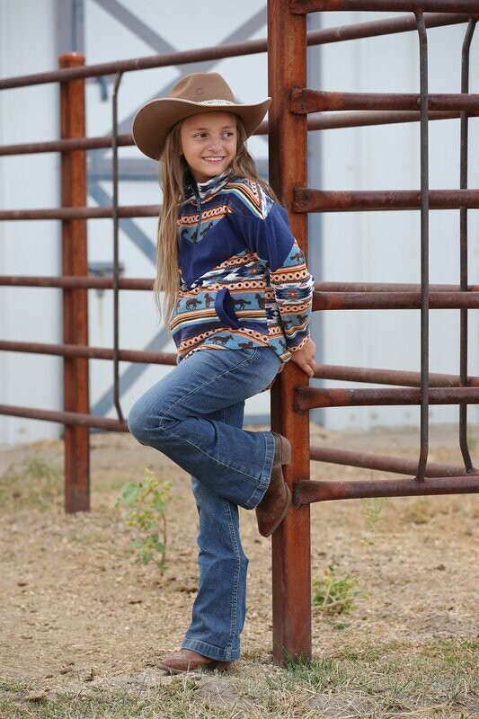 Aztec Horse Print Polar Fleece Pullover