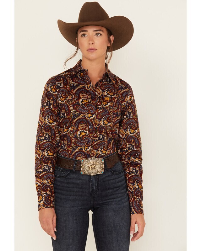 Cinch Women&#39;s Floral &amp; Paisley Print Long Sleeve Button-Down Shirt