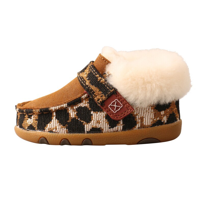 TWISTEDX INFANT FUZZY CHEETAH MOCS