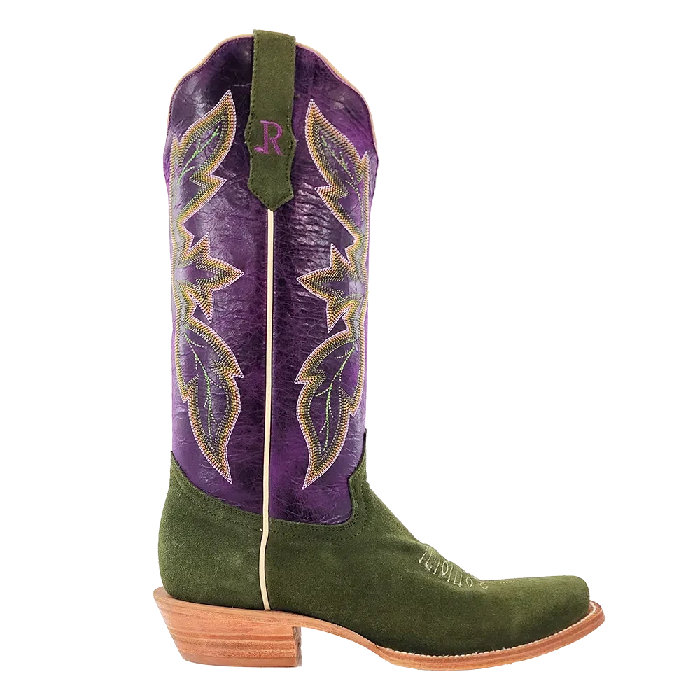 R WATSON WOMEN&#39;S FORREST GREEN ROUGHOUT BOOT