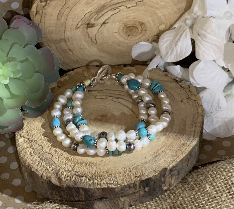 PAIGE WALLACE PEARL TURQUOISE BRACELET