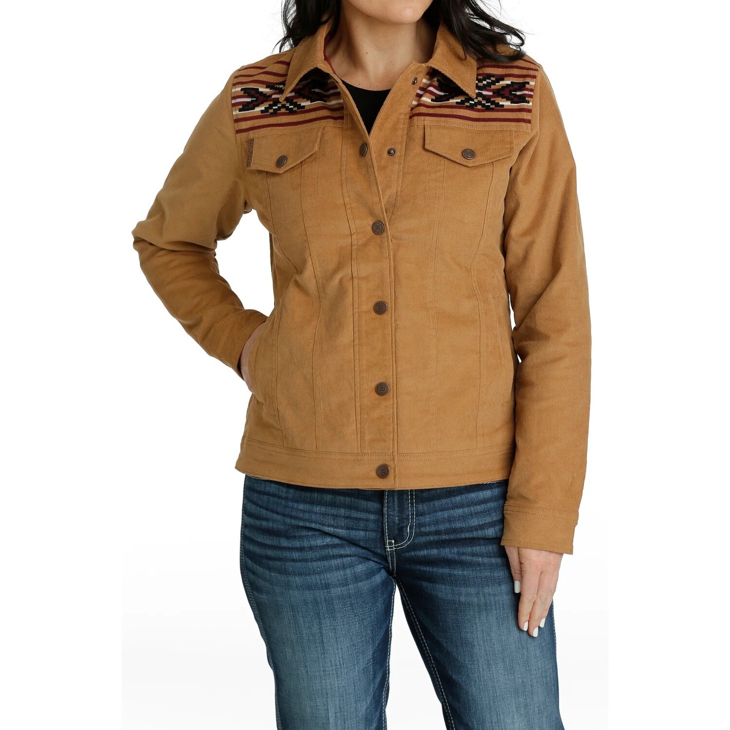 Cinch Ladies Brown Corduroy Trucker Jacket