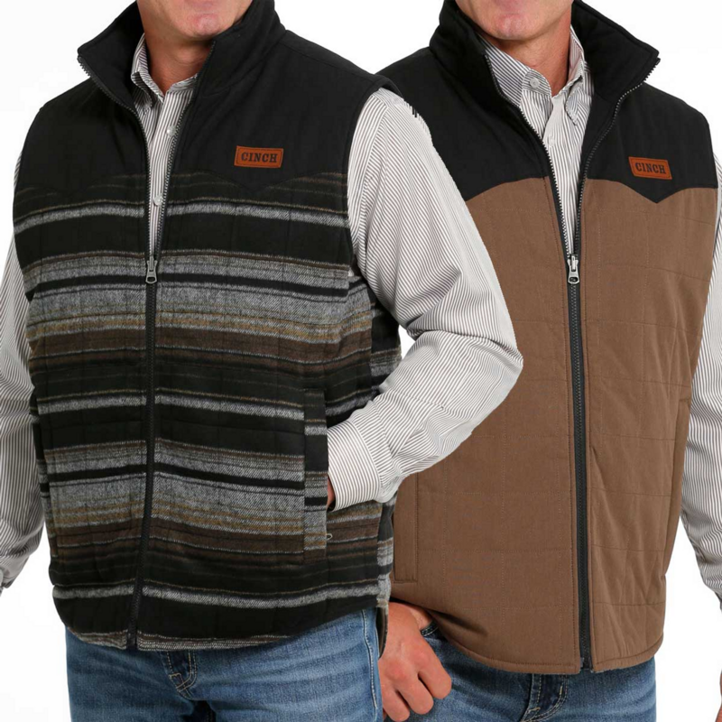 CINCH BROWN REVERSIBLE QUILTED VEST