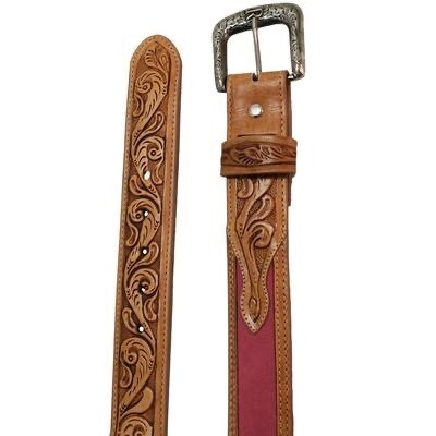 R. Watson Men's Rhubarb Suede Belt