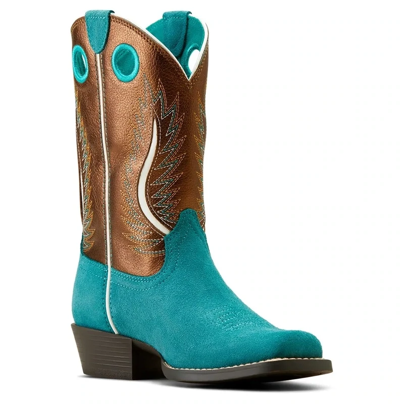 ARIAT GIRLS FORT WORTH TEAL FUTURITY BOOTS
