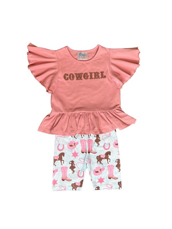 PINK AND TURQ COWGIRL SET