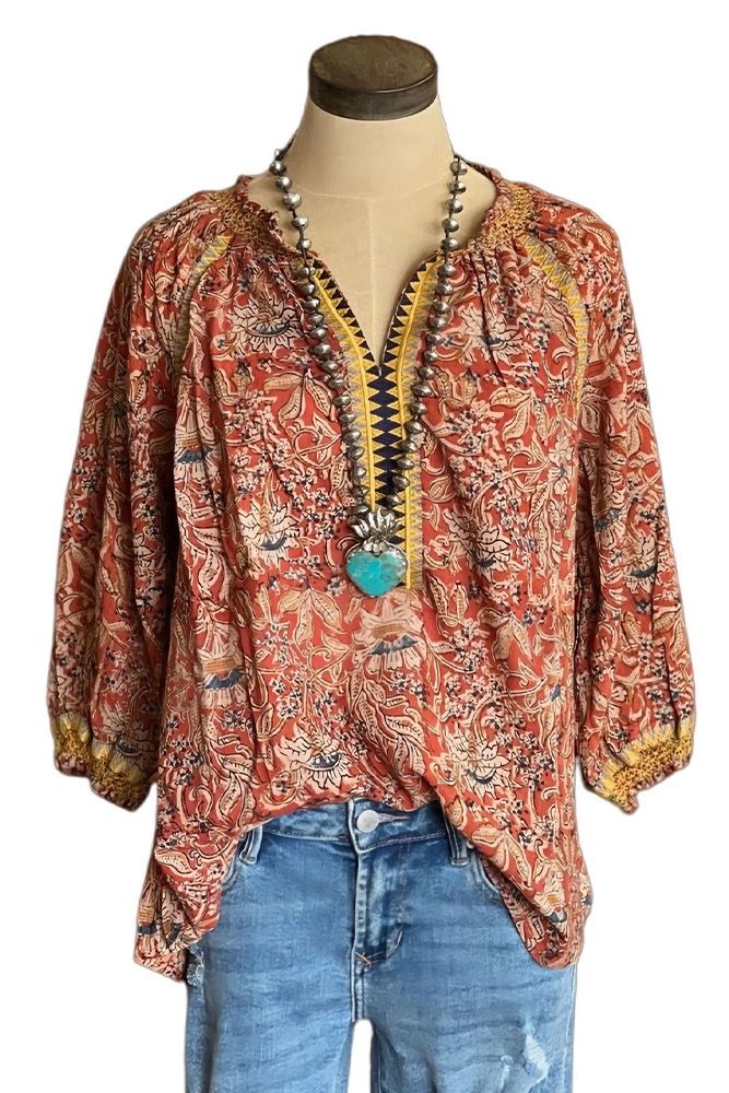 Ladies Bohemian Style Floral Top