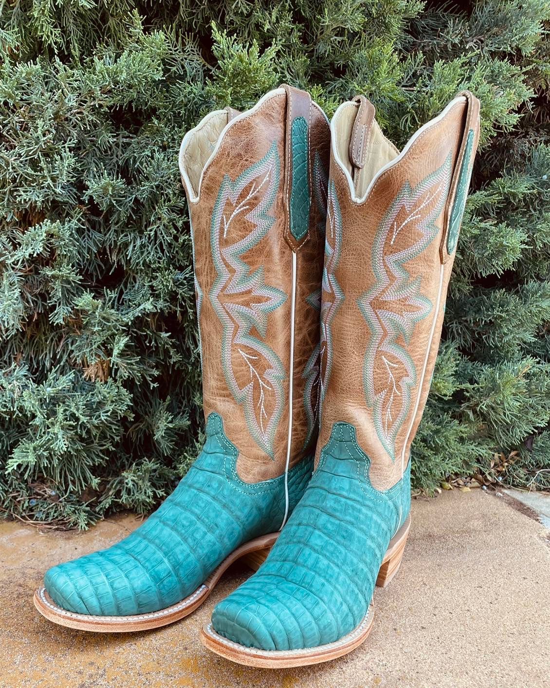 R WATSON WOMENS TURQUOISE CAYMAN BOOTS