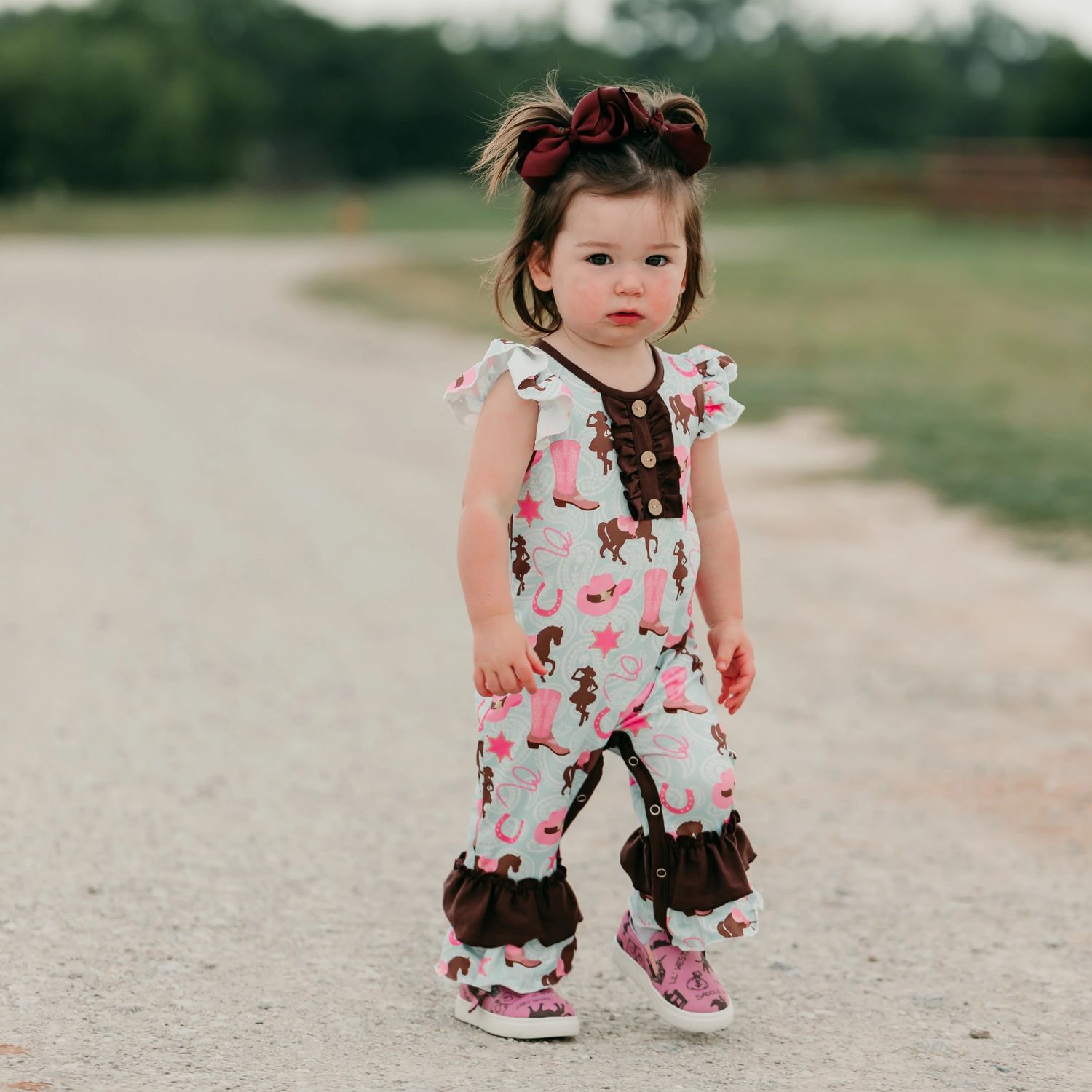 TURQUOISE COWGIRL ROMPER