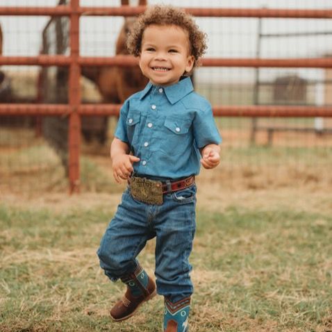 LIGHT DENIM SS PEARL SNAP SHIRT TODDLER