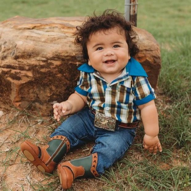 BLUE PLAID SHORT SLEEVE ONESIE
