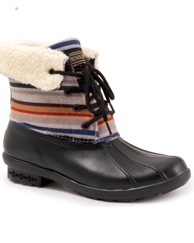 PENDLETON WOMENS BRIGDER STRIPE DUCK RAIN BOOTS