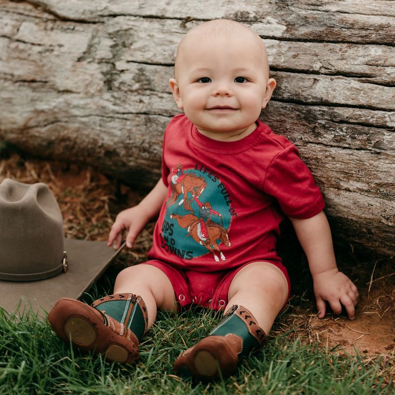 UPS AND DOWNS MAROON ROMPER