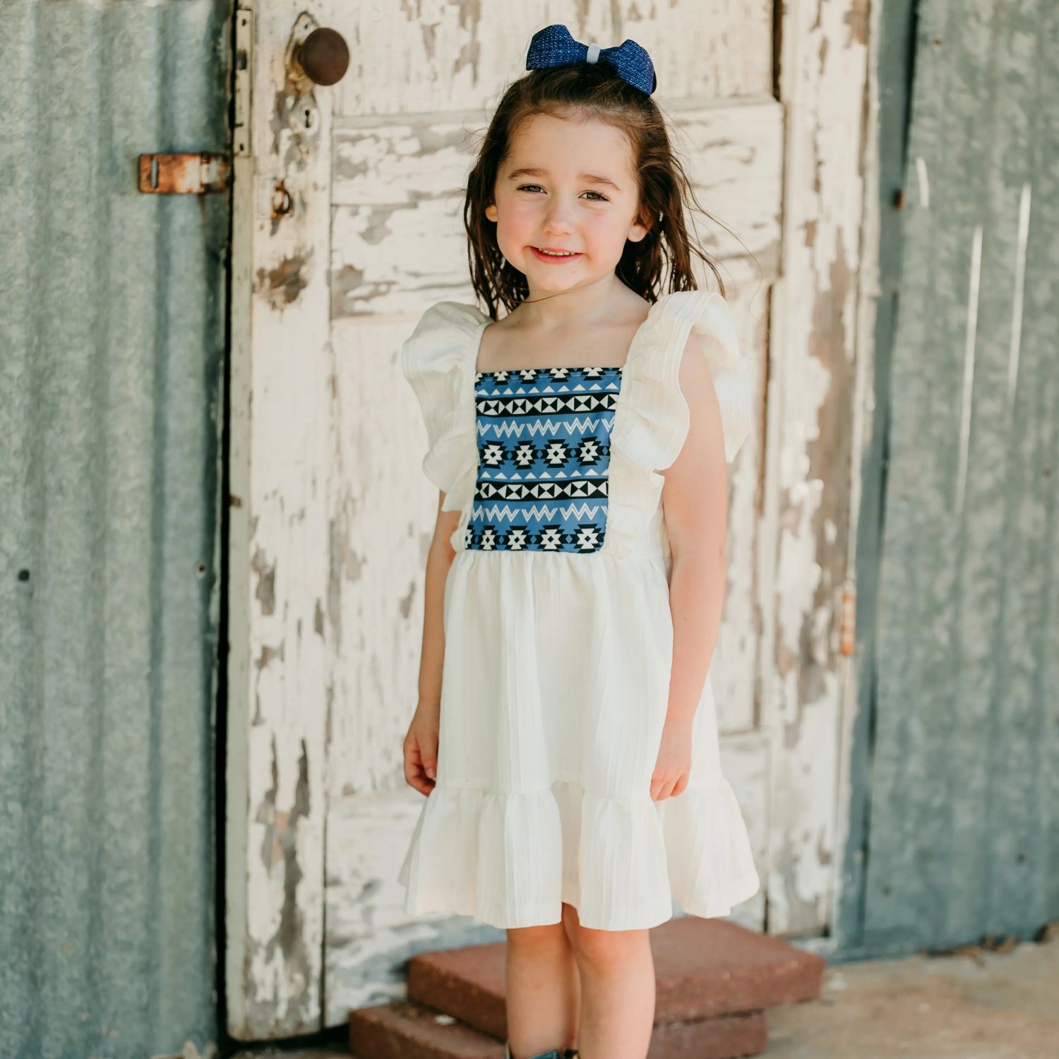WHITE AZTEC DRESS