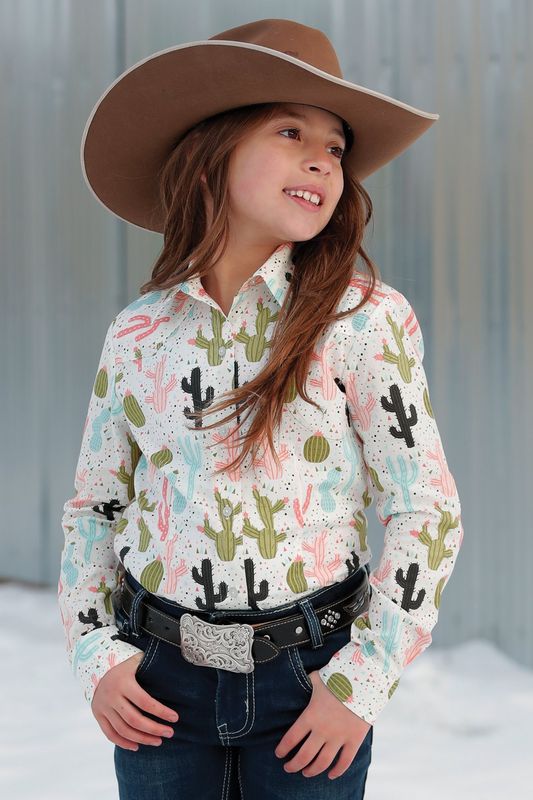 CRUEL GIRL CACTUS PRINT BUTTON DOWN SHIRT