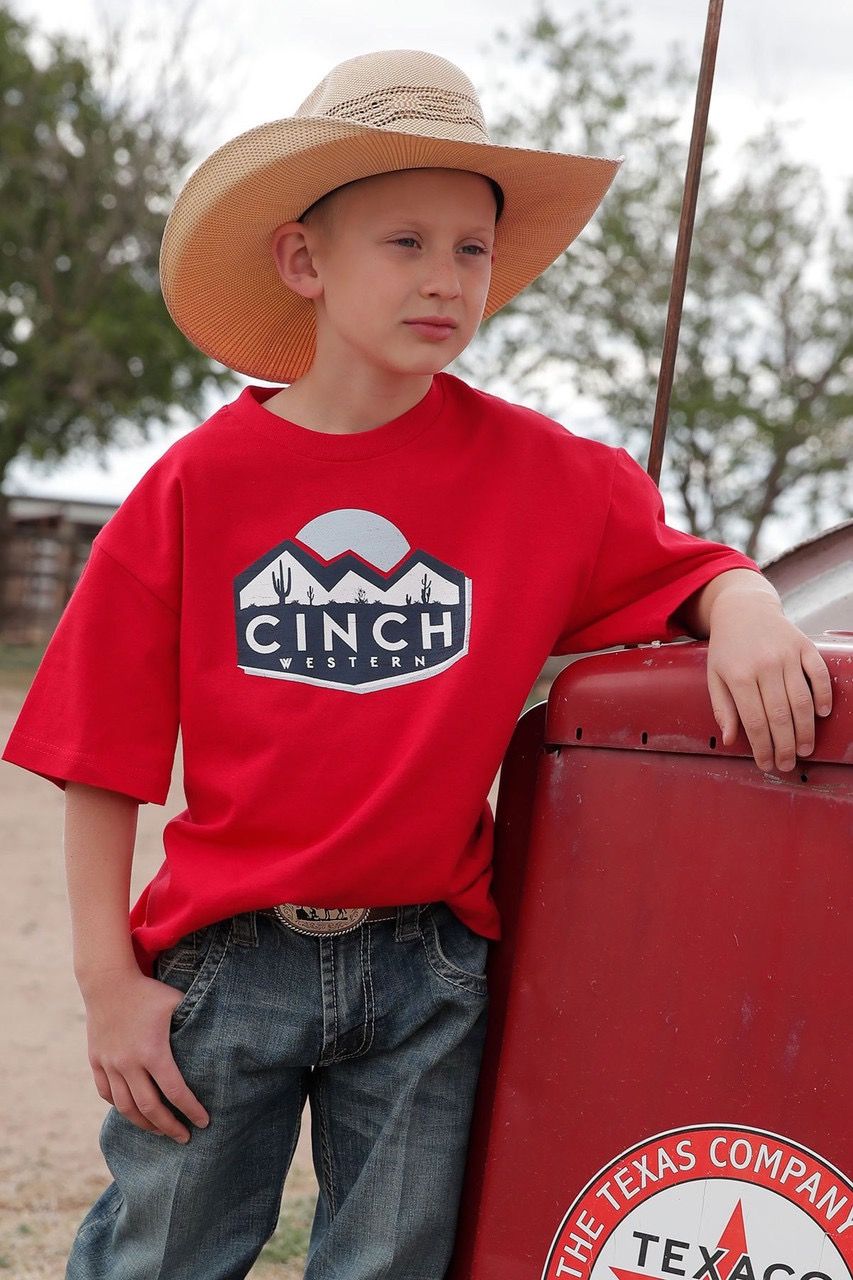CINCH BOYS SHORT SLEEVE TSHIRT - RED