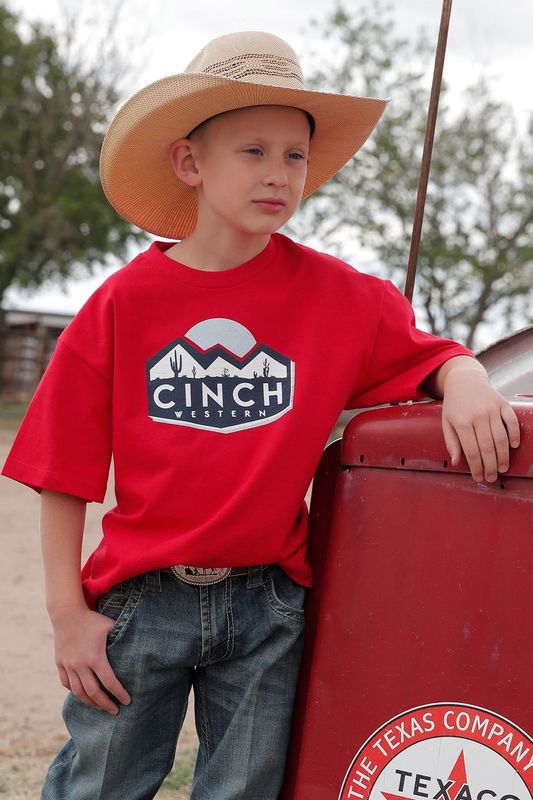 CINCH BOYS SHORT SLEEVE TSHIRT - RED