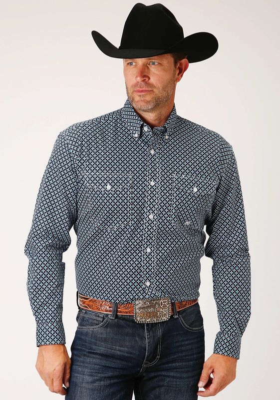 ROPER MENS LONG SLEEVE FOUR LEARF FOULARD SHIRT - TALL FIT
