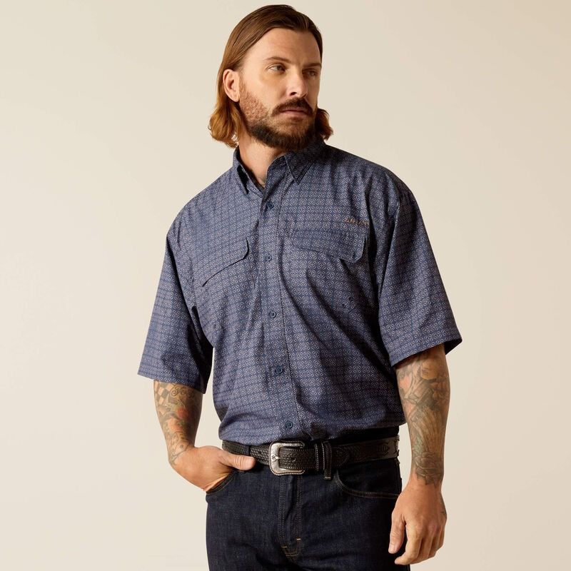 ARIAT MENS VENTEK OUTBOUND CLASSIC FIT SHIRT - MOOD INDIGO