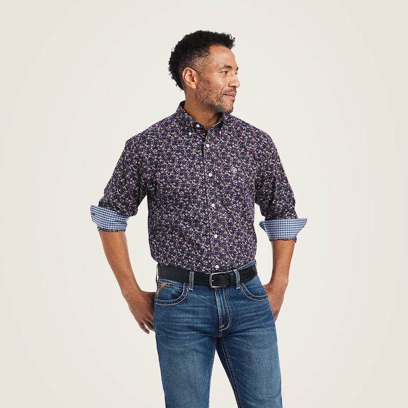 ARIAT MENS WRINKLE FREE ELLIOTT FITTED SHIRT