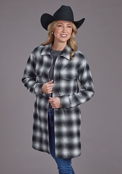 OMBRE PLAID OVERSIZED SHIRT JCKT OMBRE PLAID OVERSIZED SHIRT JCKT