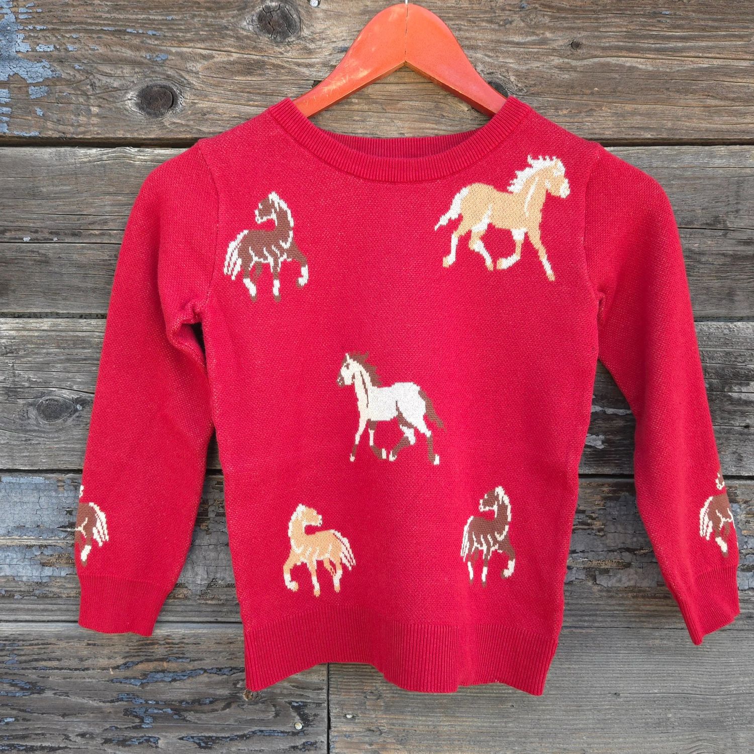 Cotton &amp; Rye Girls&#39; Horse Print Sweater