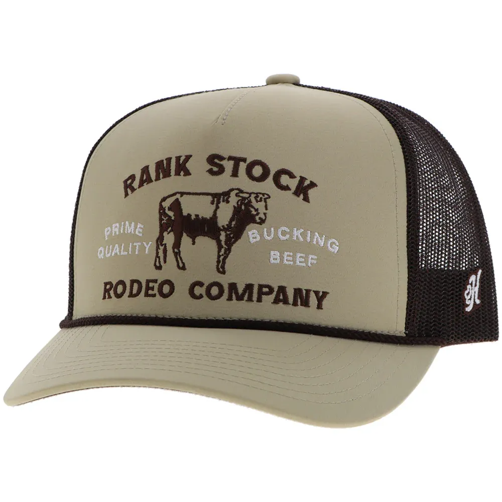 &quot;Rank Stock&quot; Hat Tan/Brown w/Brown Stitching