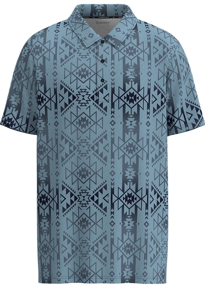 Weekender Men&#39;s Polo Blue / Aztec Pattern All Over