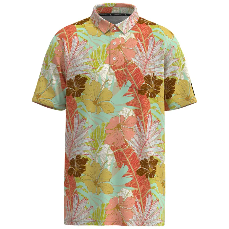 &quot;Hot Shot&quot; Multi Color Floral Print Polo