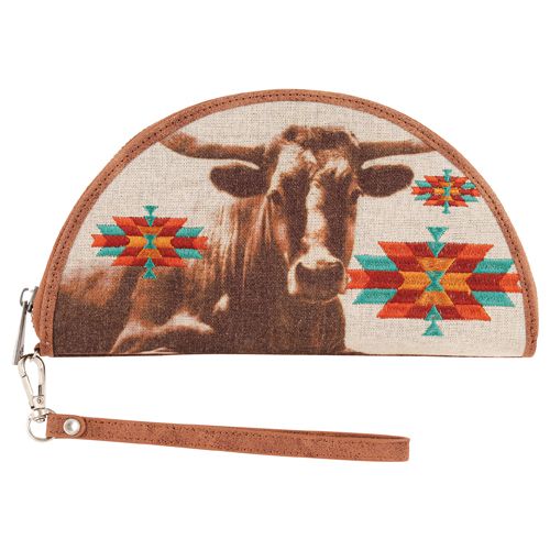 LADIES SEMICIRCLE WALLET LONGHORN