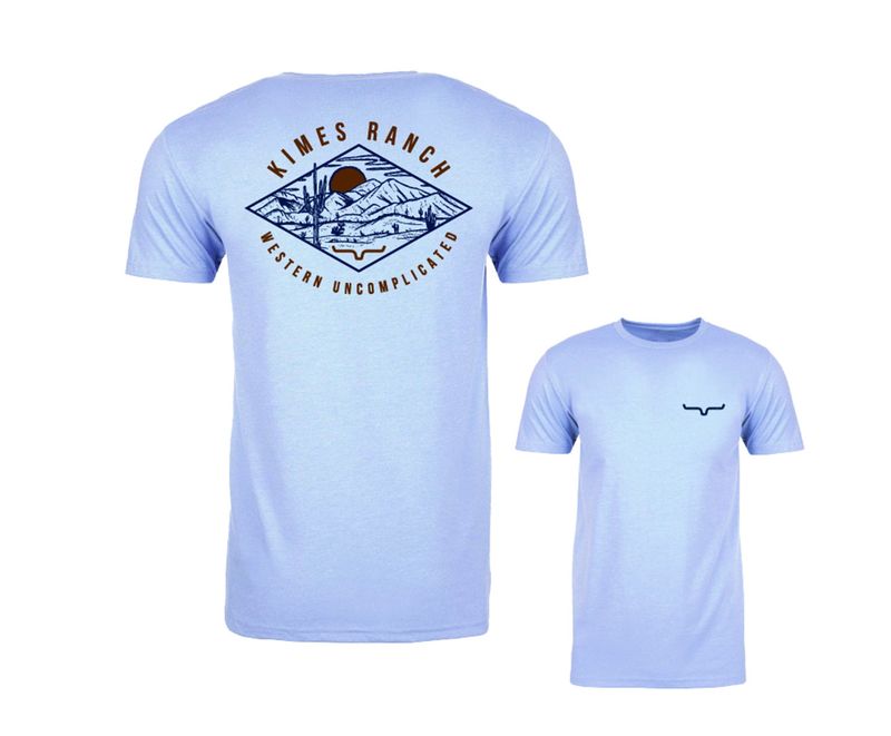 Men&#39;s Desert Diamond Heather Columbia Blue Short Sleeve T-Shirt
