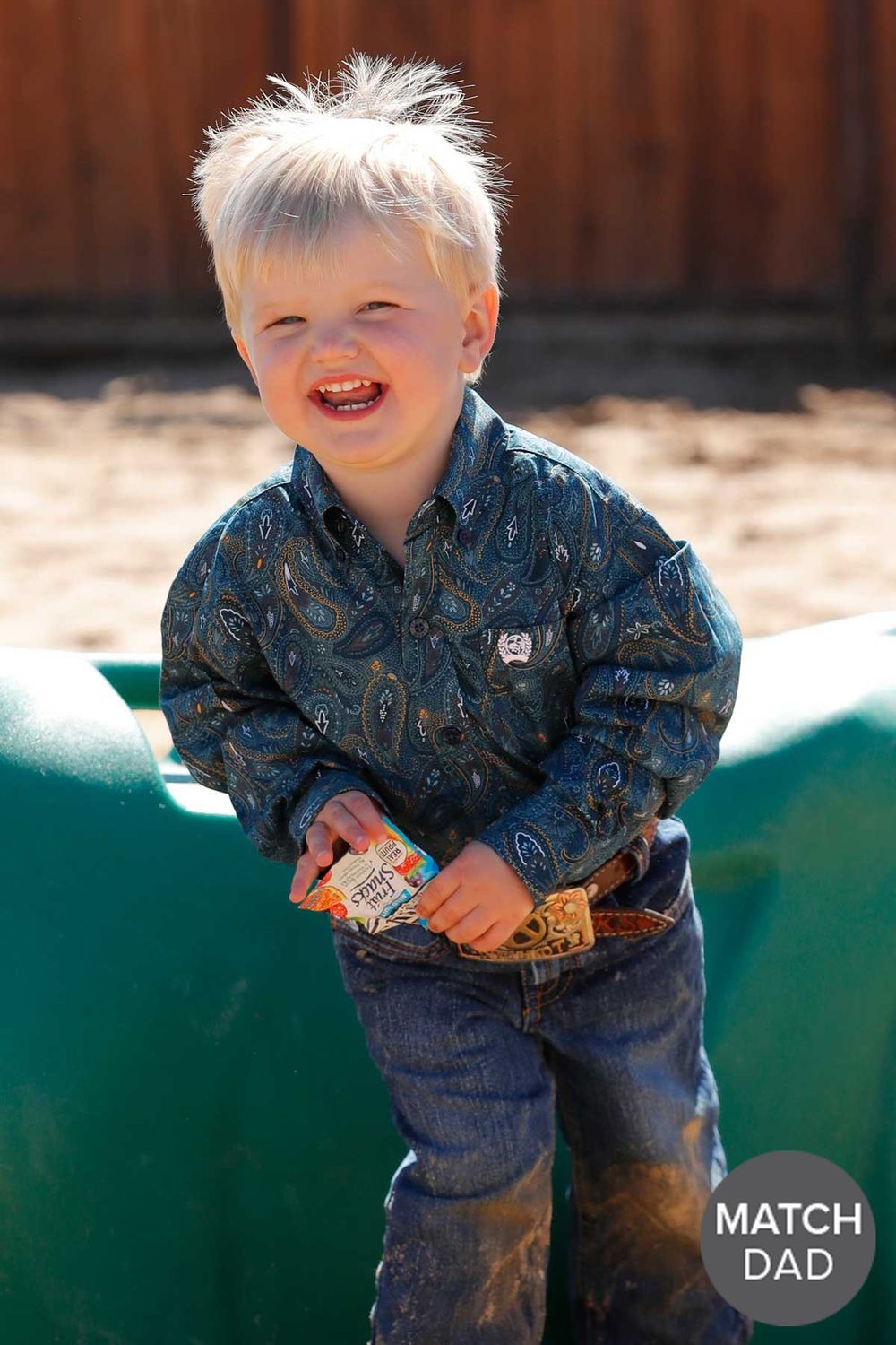 Toddler Paisley Print Button Down Western Shirt - Blue