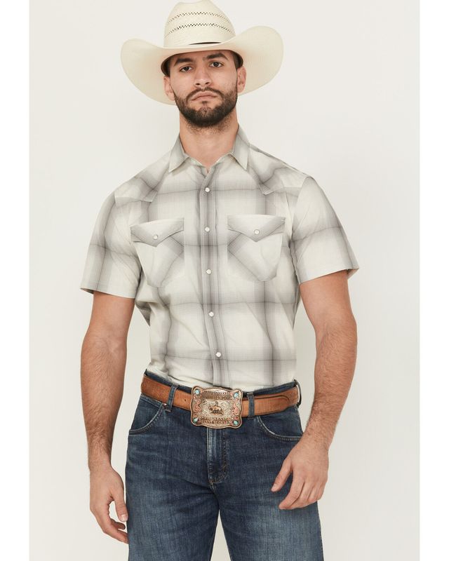 Pendleton Men&#39;s Frontier Plaid Print Short Sleeve Snap Western Shirt