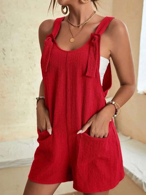 Casual Fashion Halter Shorts Romper Suspenders