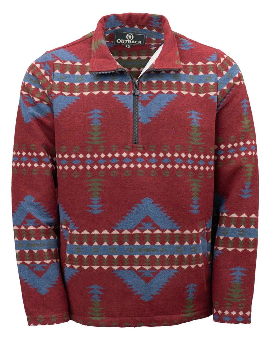 Chase Henley Red Aztec Pullover