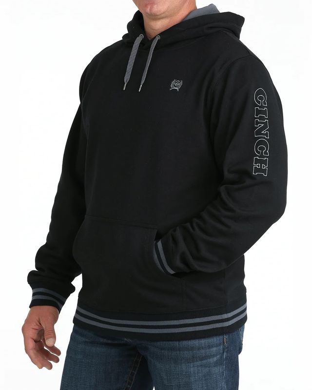Mens Black and Grey Cinch Hoodie