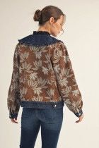 Denim Ruffled Collar Jacket