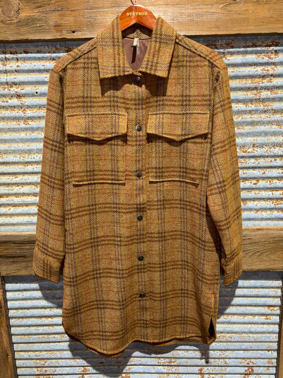 Womens Stetson Brown Plaid Blanket Shirt
