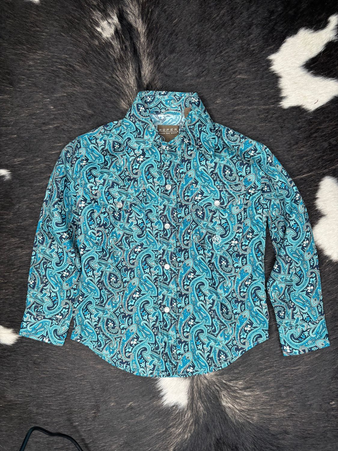Roper Boys River Paisley Long Sleeve Shirt