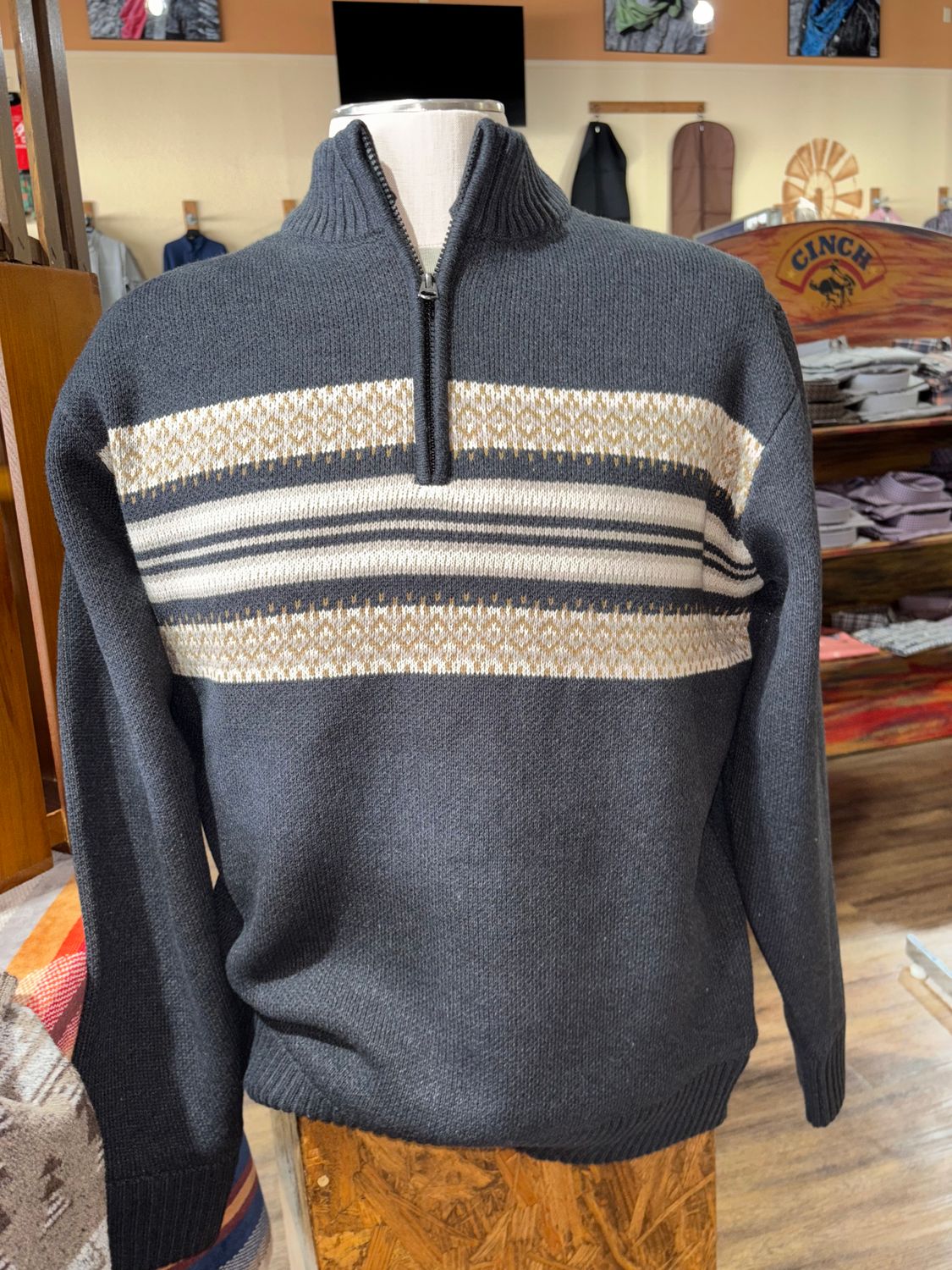 Mens Cinch Quarter Zip Sweater