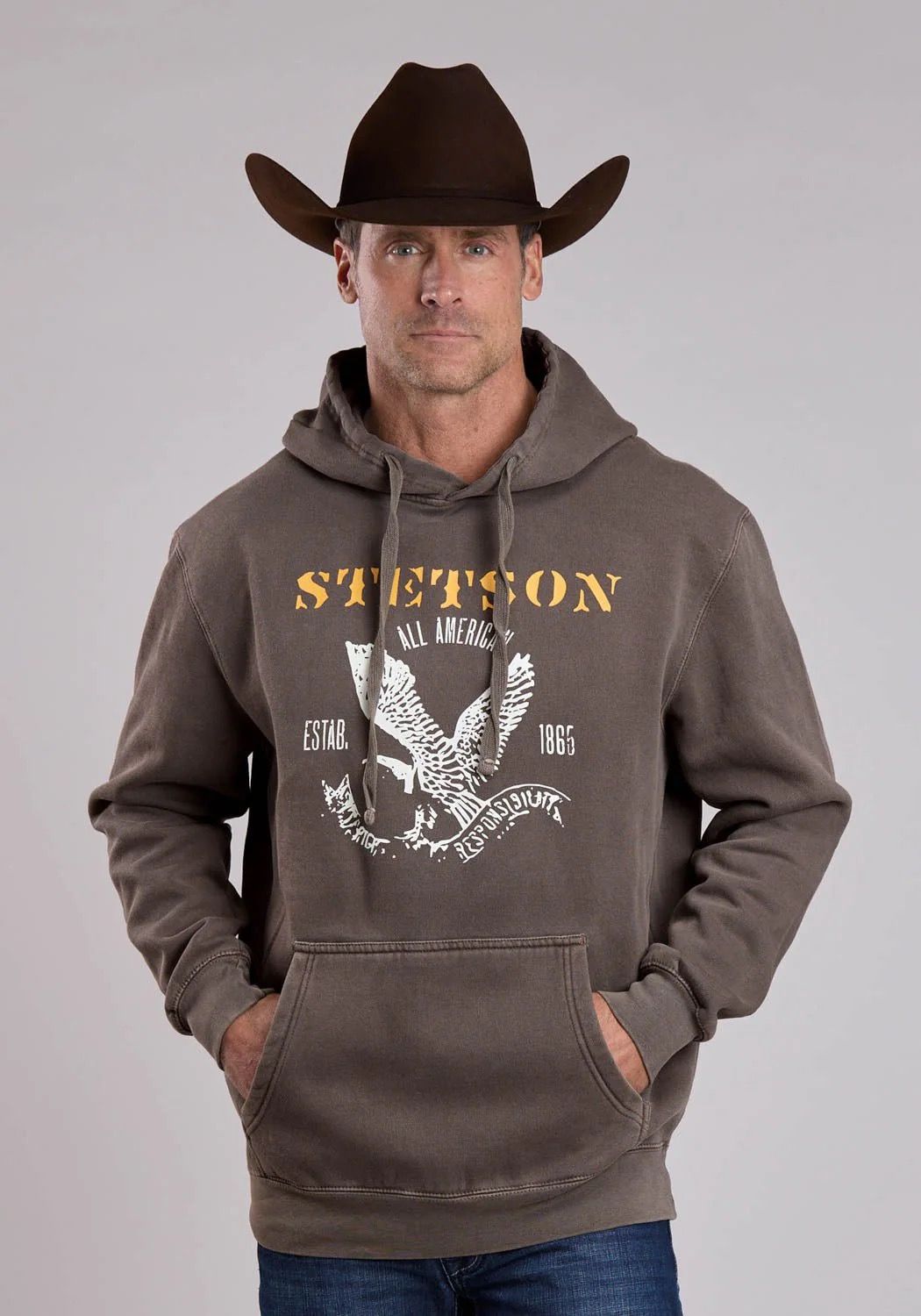 Stetson Mens Hoodie All American Eagle
