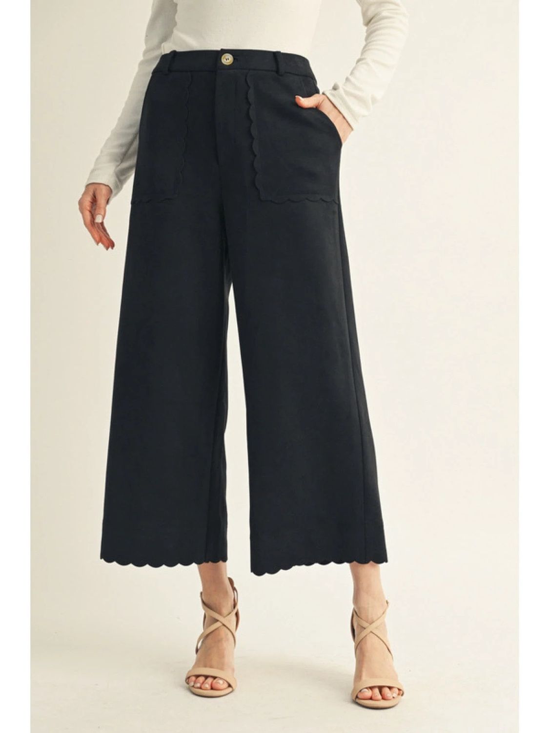Womens Black Suede Pants