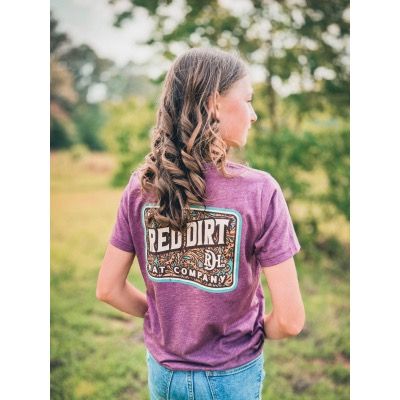 Red Dirt Hat Co. Youth T-Shirt &quot;Tooled Leather&quot;