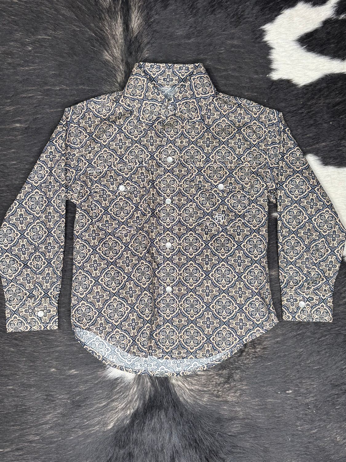 Boys Roper Bronze Medallion Long Sleeve Shirt