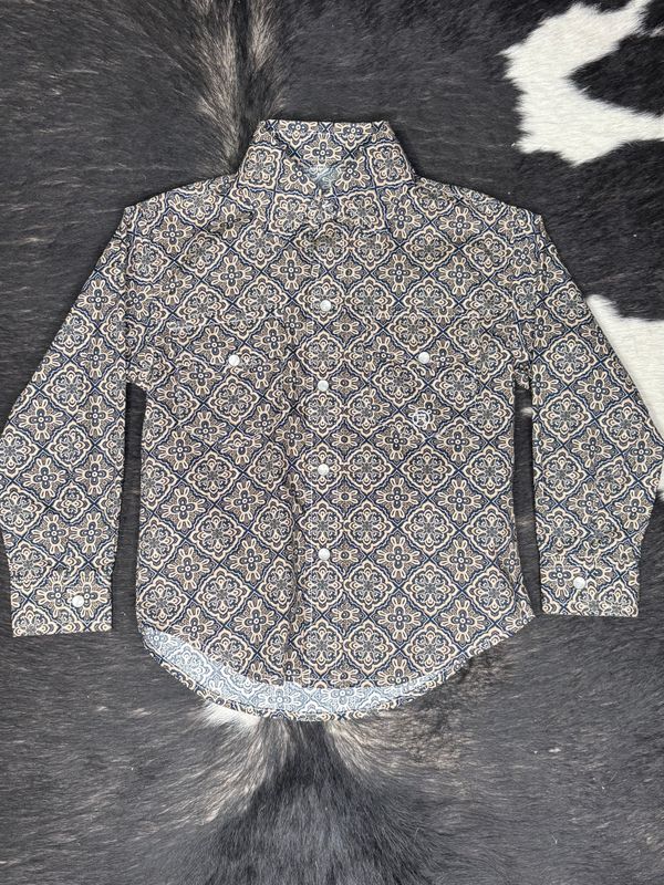 Boys Roper Bronze Medallion Long Sleeve Shirt
