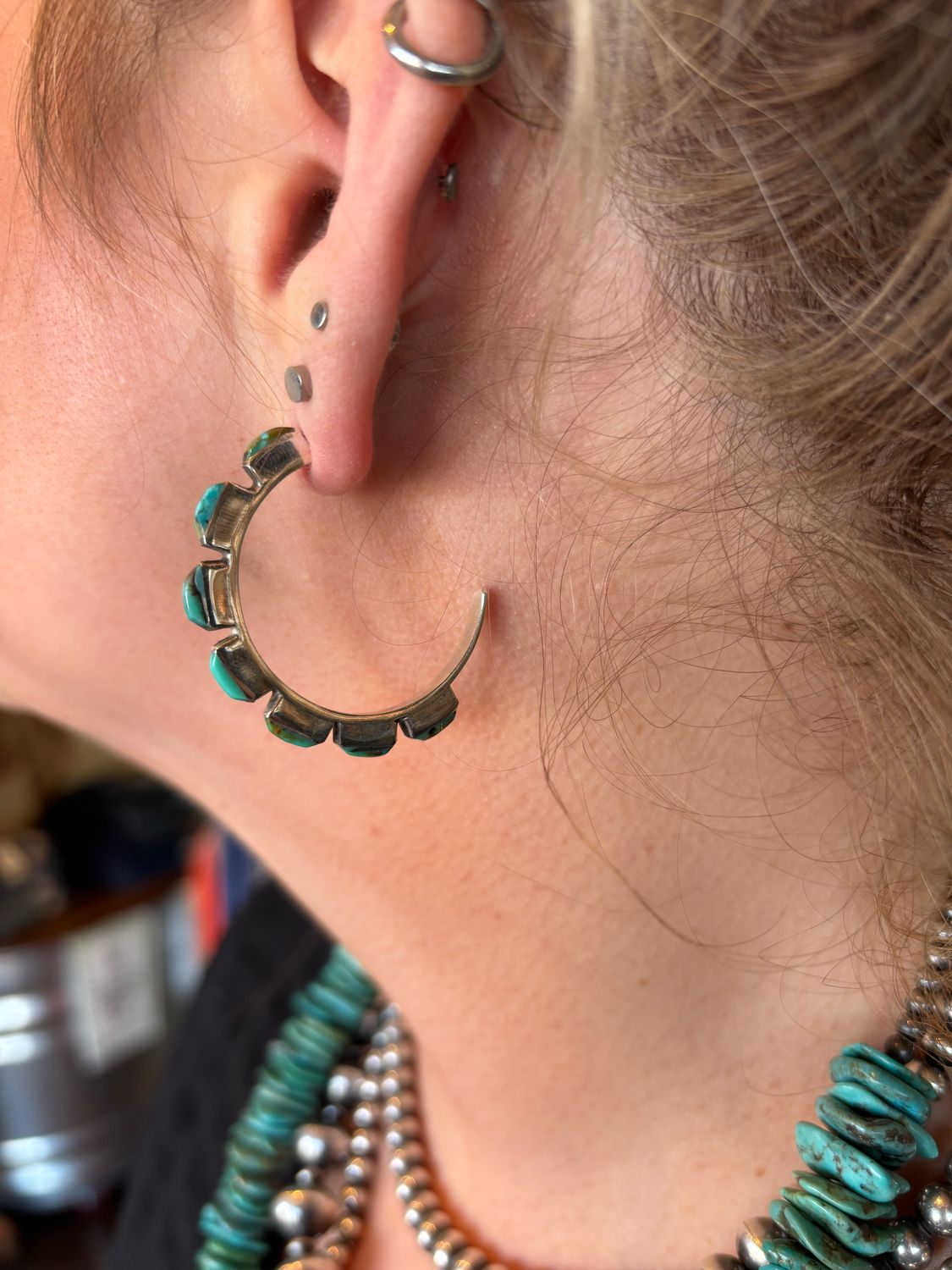 Turquoise Hoops