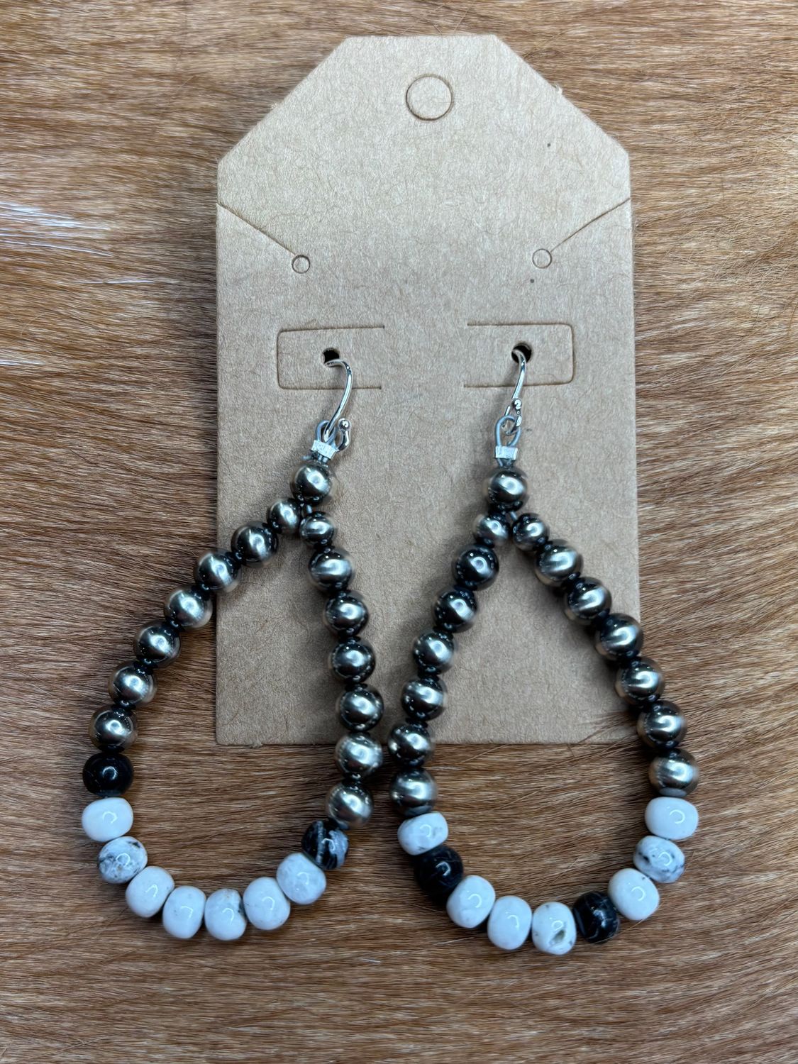 Navajo Pearl/White Buffalo Earrings