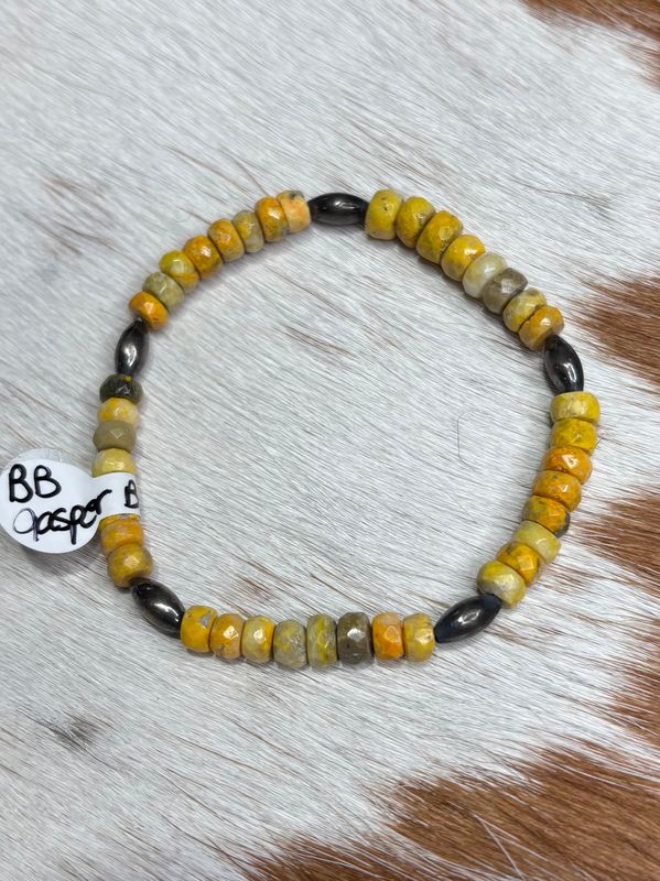 Bumblebee Jasper/Navajo Pearl Bracelet