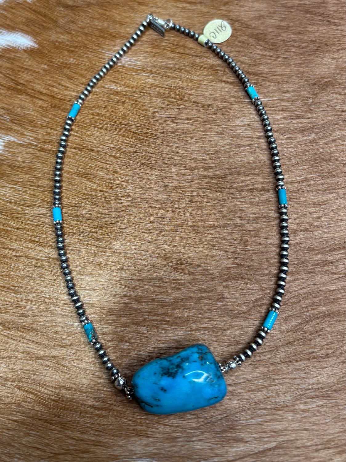 Navajo Pearl and Turquoise Nugget Necklace