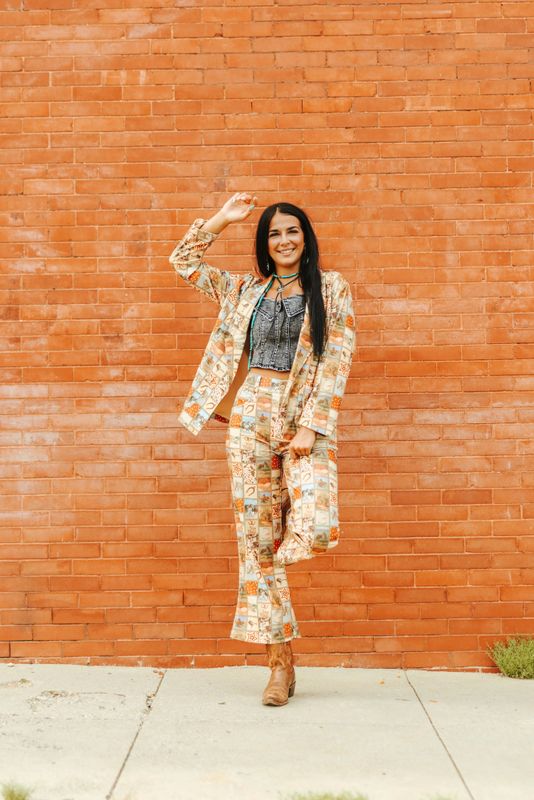 Western Square Flare Pants